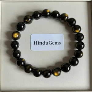 Golden Obsidian Healing Bracelet – Natural Crystal for Protection & Strength